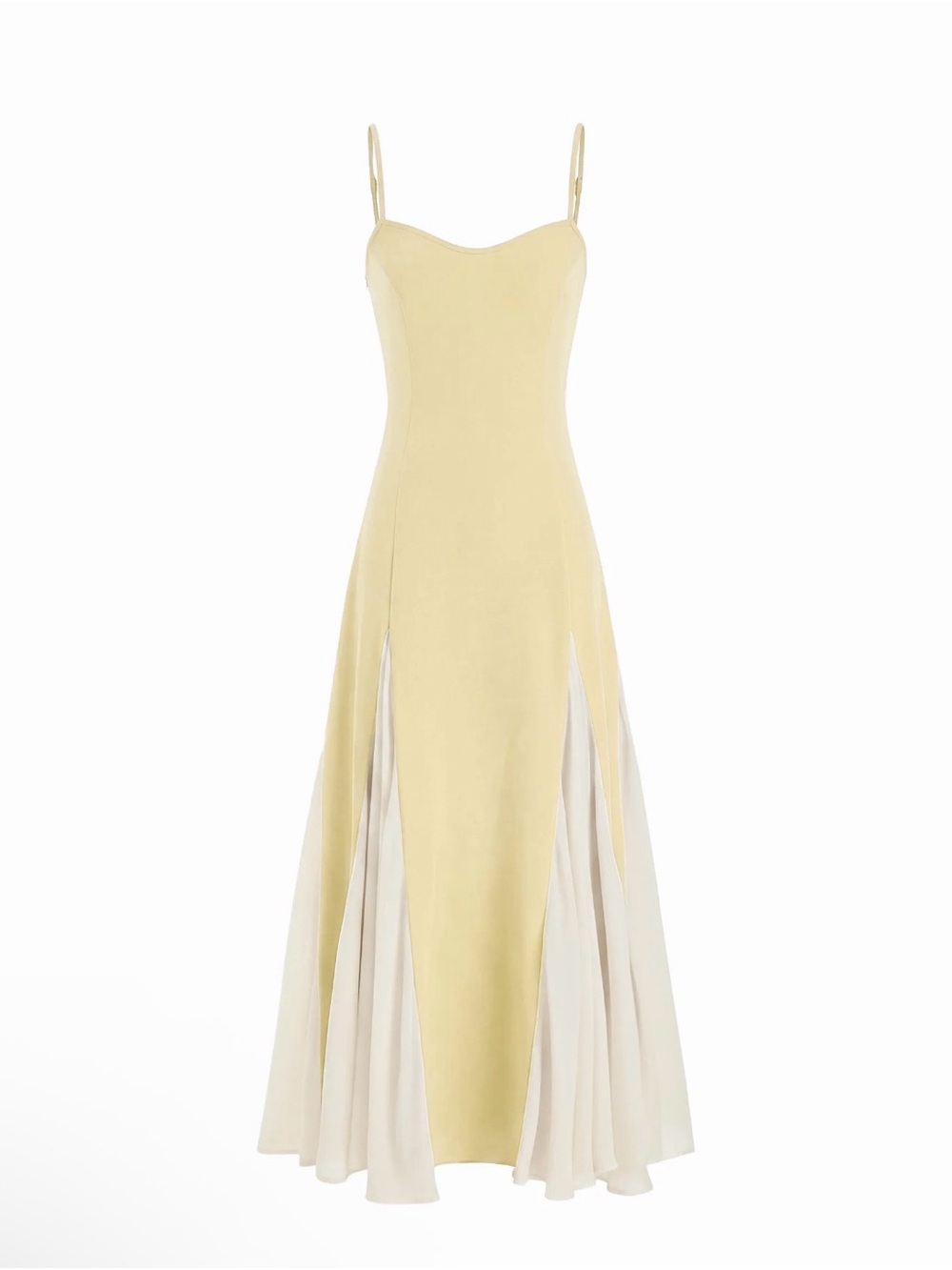 CIDER NWT yellow/white color block formal dress